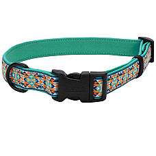 Coastal Ribbon Weave Collar КОСТАЛ РІББОН ВЕЙВ нашийник для собак , Темно-бірюзовий з кісточками см., XS см., 1,6 х 20-30 см см.