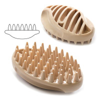 DoggyMan Rubber Brush ДОГГИМЕН СИЛИКОНОВАЯ ЩЕТКА для собак и кошек с короткой шерстью , 6.5(Ш) х 10.5(Д) х 3.5(В) см см., бежевый см.