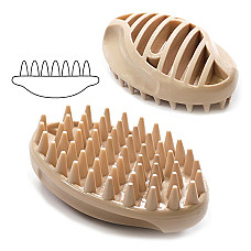 DoggyMan Rubber Brush ДОГГІМЕН СИЛІКОНОВА ЩІТКА для собак і котів з короткою шерстю , 6.5 (Ш) х 10.5 (Д) х 3.5 (В) см см., Бежевий см.
