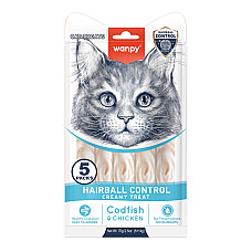 Wanpy Functional Creamy Lickable Treat Hairball Control ВАНПІ ВИВЕДЕННЯ ШЕРСТІ функціональні рідкі ласощі для котів , 0.07 кг., в пакунку 5 стіків по 14 г см.