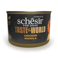Schesir Taste the World Chicken Masala ШЕЗИР МАСАЛА С КУРКОЮ в бульоне натуральные консервы для собак, влажный корм, банка 150г