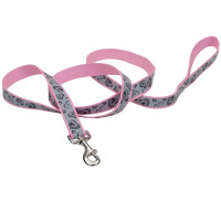 Coastal Lazer Brite Reflective Leash КОСТАЛ ЛАЗЕР БРАЙТ светоотражающий поводок для собак, 1.6смХ1.2м, Сердца розовый см., 1,6см х 1,2м см.
