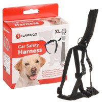 Flamingo Car Safety Harness ФЛАМІНГО СЕФТІ ХАРНЕСС шлея в автомобіль для собак , XL см., ОШ 44-74 х ОГ 56-90 см, ремені 25 мм см., Чорний см.