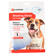 Flamingo Washing Glove Dog ФЛАМІНГО РУКАВИЦА-СЕРВЕТКА для миття без води собак , L см., 20х15,2х0,2 см см.