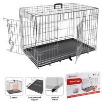 Flamingo Wire Cage Keo Silver ФЛАМИНГО КЕО СИЛЬВЕР КЛЕТКА 2-х дверная для собак, 93х57х62 см см.