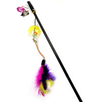 Flamingo Dangler Frizz Ball&Feathers ФЛАМІНГО іграшка для котів, вудка дражнилка з м’ячем та пір’ям , длина 50 см см.