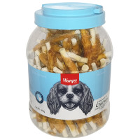 Wanpy Chicken Jerky & Rawhide Twists ВАНПІ ПАЛИЧКА З В’ЯЛЕНОЮ КУРКОЮ ласощі для собак , 0.8 кг.
