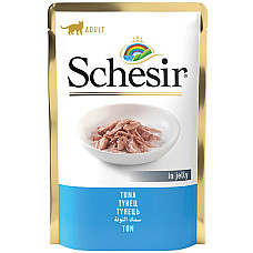 Schesir Tuna ШЕЗІР ТУНЕЦЬ в желе натуральні консерви для котів, вологий корм, пауч 85г , 0.085 кг.