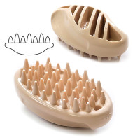 DoggyMan Rubber Brush Mini ДОГГИМЕН СИЛИКОНОВАЯ ЩЕТКА для собак и кошек , 4.3(Ш) х 7.5(Д) х 3.5(В) см см., бежевый см.