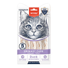 Wanpy Functional Creamy Lickable Treat Urinary Care ВАНПІ УРІНАРІ функціональні рідкі ласощі для котів із сечокам’яною хворобою , 0.07 кг., в пакунку 5 стіків по 14 г см.