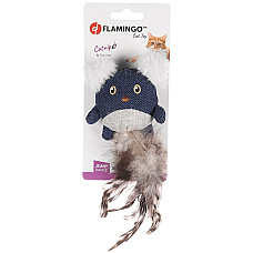 Flamingo Jeany Mouse ФЛАМІНГО ДЖИНІ МИША м’яка іграшка з пір’ям і котячою м’ятою для котів , Cиній см.