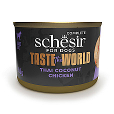 Schesir Taste the World Chicken Thai Coconut ШЕЗІР КУРКА ПО-ТАЙСЬКИ в бульйоні натуральні консерви для собак, вологий корм, банка 150г , 0.15 кг.