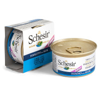 Schesir Kitten Tuna with Aloe ШЕЗИР ТУНЕЦ С АЛОЭ в желе натуральные консервы для котят, влажный корм, банка 85г 0.085 кг.