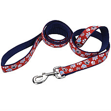Coastal Pet Attire Ribbon КОСТАЛ РІББОН повідець для собак, 2.5смХ1.8м , Червоний з лапками см., 2,5см х 1,8м см.