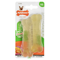 Nylabone Flexi Chew Twin Pack НІЛАБОН ФЛЕКСІ ЧЬЮ жувальна іграшка кістка для собак до 7 кг з помірним стилем гризіння, смак курки , XS, для собак до 7 кг см., Курка см.