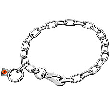 Sprenger Collar with Hook Medium Link СПРЕНГЕР НАШИЙНИК З КАРАБІНОМ для собак, середня ланка 3 мм, нержавіюча сталь , 3 мм, 55 см см., Неіржавна сталь см.