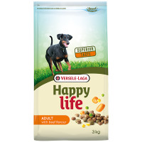 Happy Life Adult with Beef flavouring Хэппи Лайф Говядина сухой премиум корм для собак всех пород , 3 кг., упаковка см.