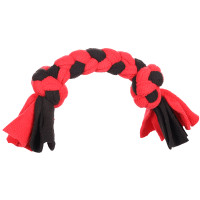 Flamingo Womas Fleece Bone With Rope ФЛАМІНГО ВОМАШ МОТУЗЯНА КІСТКА З ВУЗЛАМИ іграшка для собак , M см., Червоний з чорним см., 5х36 см см.