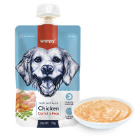 Wanpy Chicken Carrot &amp; Pea ВАНПИ КРЕМ-ПЮРЭ КУРКА С МОРКОВЬЮ жидкий корм для собак 0.09 кг.
