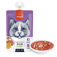 Wanpy Duck & Pumkin ВАНПІ КРЕМ-ПЮРЕ КАЧКА З ГАРБУЗОМ рідкий корм для котів , 0.09 кг.