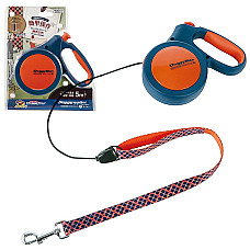 DoggyMan Retractable Lead Trad Style L ДОГГІМЕН ДОГГІ ВОЛКЕР повідець рулетка для собак до 30кг, трос 5м , Cиній см., L, для собак до 30 кг см., трос 5 м см.