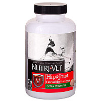 Nutri-Vet Hip&Joint Extra НУТРІ-ВЕТ ЗВ’ЯЗКИ ТА СУГЛОБИ ЕКСТРА, 2 рівень, хондроїтин і глюкозамін для собак з МСМ, жувальні таблетки , 120 табл. л.