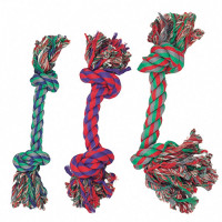 Flamingo Cotton Bone 2 Knots Mini ФЛАМІНГО МОТУЗЯНА КІСТКА МІНІ 2 вузли іграшка для собак , 14 см, мини, 3 ед. см., 0 кг.