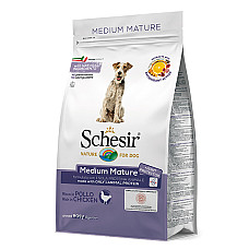 Schesir Dog Medium Mature ШЕЗІР ЛІТНІХ СЕРЕДНІХ КУРКА сухий монопротеїновий корм для літніх або малоактивних собак середніх порід , 3 кг.