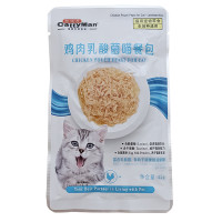 CattyMan Lactobacillus Chicken Feast КЕТТИМЕН ПРОБИОТИКИ КУРКА в желе влажный корм, консервы для кошек с проблемами пищеварения, пауч 45г 0.045 кг.