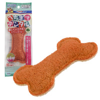 DoggyMan Loofah Bone ДОГГИМЕН КОСТА ЛЮФА жевательная игрушка для чистки зубов собак, Оранжевый - бежевый см., 12х6х1,5 см см.