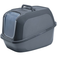 Moderna Mega Deluxe МОДЕРНА МЕГА ДЕЛЮКС закритий туалет з відкидною кришкою для котів, 65.8х48.6х45.8см , Холодно-сірий л., 65.8(Д) х 48.6(Ш) х 45.8(В) см см.