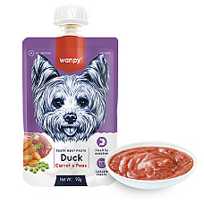 Wanpy Duck Carrot & Pea ВАНПІ КРЕМ-ПЮРЕ КАЧКА З МОРКВОЮ рідкий корм для собак , 0.09 кг.