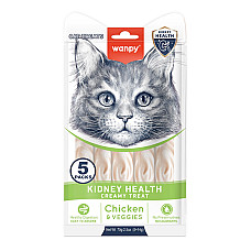 Wanpy Functional Creamy Lickable Treat Kidney Health ВАНПІ ЗДОРОВ’Я НИРОК функціональні рідкі ласощі для котів із нирковою недостатністю , 0.07 кг., в пакунку 5 стіків по 14 г см.