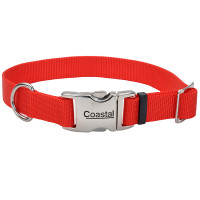 Coastal Metal Buckle КОСТАЛ ТИТАН БАКЛ нашийник для собак, 2.5х46-66см , Червоний см.