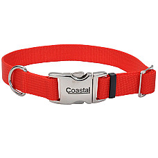 Coastal Metal Buckle КОСТАЛ ТИТАН БАКЛ нашийник для собак, 2.5х46-66см , Червоний см.