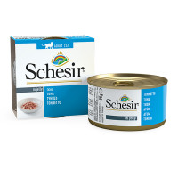 Schesir Tuna ШЕЗІР ТУНЕЦЬ в желе натуральні консерви для котів, вологий корм, банка 85г , 0.085 кг.