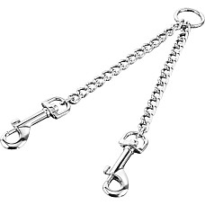Sprenger Coupling Chain СПРЕНГЕР ПОВІДЕЦЬ-СПАРКА для 2-х собак, карабін, хромована сталь , 1,5 мм, 40 см см., Хромована сталь см.