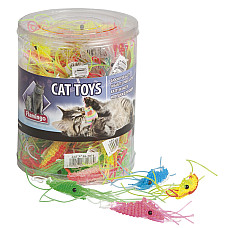 Flamingo Plastic Shrimp ФЛАМІНГО КРЕВЕТКА іграшка для котів , 1,5х6 см см.