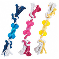 Flamingo Good4Fun Bone With Rope ФЛАМІНГО ГУД ФО ФАН КІСТКА НА МОТУЗЦІ іграшка для собак , 9 см см.