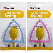 Flamingo Swing+Abacus+Bell ФЛАМІНГО ГОЙДАЛКА з дзвіночком та рахівницею іграшка для птахів , 10х13 см см.