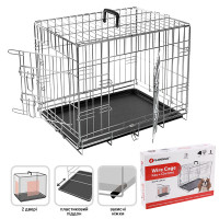 Flamingo Wire Cage Keo Silver ФЛАМІНГО КЕО СІЛЬВЕР КЛІТКА 2-х дверна для собак , 63х43х49 см см.