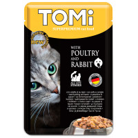 TOMi Superpremium Poultry Rabbit ТОМІ ПТИЦЯ КРОЛИК консерви для котів, вологий корм, пауч 100г , 0.1 кг.