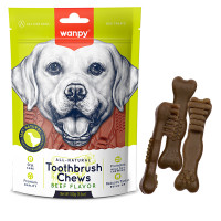 Wanpy Toothbrush Chews Beef ВАНПІ ЗУБНА ЩІТКА жувальні ласощі зі смаком яловичини для собак , 0.1 кг.