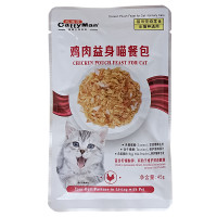 CattyMan Urinary Care Chicken Feast КЕТТИМЕН УРИНАРИ КУРКА С МАКРЕЛЬЮ в желе влажный корм, консервы для кошек склонных к СКХ, пауч 45г 0.045 кг.