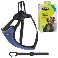 PetSafe Happy Ride Safety Harness ПЕТСЕЙФ ШЛЕЙ БЕЗОПАСНОСТИ в автомобиль для собак, XL см., для собак весом 34-54,4 кг см., Черно-синий см.
