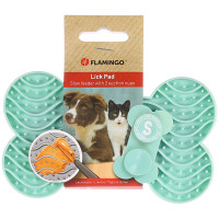 Flamingo Lick Pad Yummee ФЛАМИНГО ЛИЗАЛЬНЫЙ КОВРОК антистресс для собак и кошек , S: 15(Д) х 8,6(Ш) х 1,9(В) см см., мятный см.