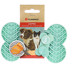 Flamingo Lick Pad Yummee ФЛАМІНГО ЛИЗАЛЬНИЙ КИЛИМОК антистрес для собак і котів , S: 15 (Д) х 8,6 (Ш) х 1,9 (В) см см., М’ятний см.
