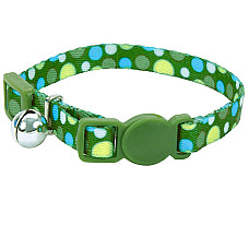 Coastal Li`l Pals Breakaway Kitten Collar КОСТАЛ ЛІТТЛ ПЕЛС КІТТЕН безпечний нашийник для кошенят, 0.8х15-20см , Зелена крапка см., 0,8 х 15-20 см см.