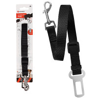 Flamingo Car Safety Belt Kura ФЛАМИНГО КУРА соединитель автомобильного ремня безопасности для собак, M см., 45-70см х 20мм см., Черный см.