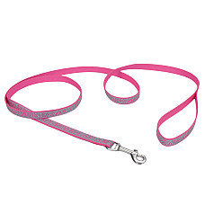 Coastal Lazer Brite Reflective Leash КОСТАЛ ЛАЗЕР БРАЙТ світловідбивний повідець для собак, 1.6смХ1.2м , Рожева зебра см., 1,6 см х 1,2 м см.